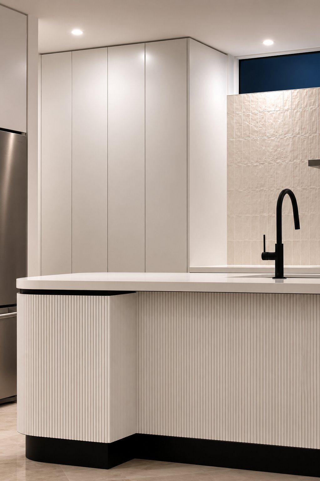Fluted Kitchen Island